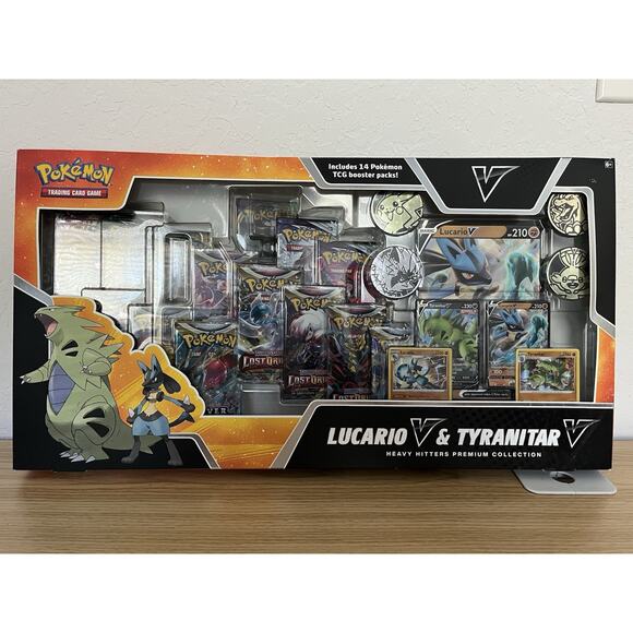 Pokemon TCG Lucario V & Tyranitar V Heavy Hitters Premium Collection NEW - Picture 1 of 6
